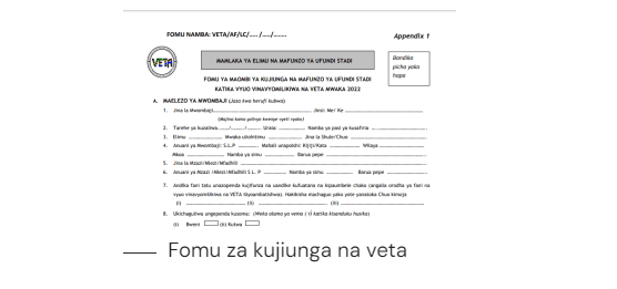 VETA Application Form